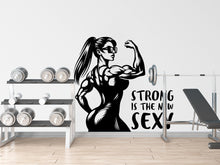 Load image into Gallery viewer, Girl Gym Wall Decal Power fitness Women Squat Decor Workout Art Vinyl Gym Wall Stickers Bedroom Gym Workout Motivation Cross-fit 093DE