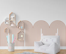 Load image into Gallery viewer, Scalloped Arch Wall Decal, Scallop Decals, Boho Wall Decor Decal, Boho Nursery, Scalloped Half Wall, Arch Wall Decal, Border Decal 338RS