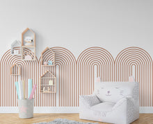Load image into Gallery viewer, Scalloped Arch Wall Decal, Scallop Decals, Boho Wall Decor Decal, Boho Nursery, Scalloped Half Wall, Arch Wall Decal, Border Decal 338RS