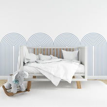 Load image into Gallery viewer, Scalloped Arch Wall Decal, Scallop Decals, Boho Wall Decor Decal, Boho Nursery, Scalloped Half Wall, Arch Wall Decal, Border Decal 338RS