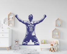 Load image into Gallery viewer, Soccer wall decor, Football Wall Decal Sport Vinyl, Personalized gifts, Football stickers, Boys Goal Wall Art, Wall Stickers Kids Room 448RS