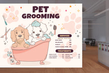 Load image into Gallery viewer, Pet Grooming Wall Graphics Peel and Stick Dog Cat Wallpaper Dog Grooming Self Adhesive Removable Pet Shop Veterinary Clinic Mural 472RS