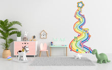 Load image into Gallery viewer, Rainbow Music Notes Wall Decal, Nursery Wall Decal, Kids Room Wall Decals, Baby Shower Decor, Baby Girl Gift, Rainbow Decal for Kids 426LU