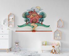 Load image into Gallery viewer, Library Book Fairytale House Tree Wall Art Decal, Library Wall Decal, Education Decals, Kids Room, Reading room, Nurseries, Kids Gifts 427LU