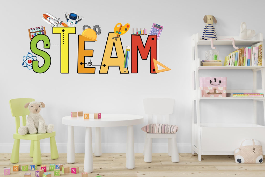 Stem Science Technology Engineering Math Wall Decal, Steam wall decals for school, stem school, steam school wall decor, classroom 405LU