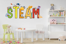 Load image into Gallery viewer, Stem Science Technology Engineering Math Wall Decal, Steam wall decals for school, stem school, steam school wall decor, classroom 405LU