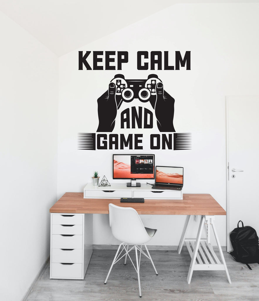 Gamer Zone wall decor, Gaming zone decals, Controller decal Video Game Wall Decals Joystick Gamer Kids Bedroom Vinyl Wall Art Stickers 406LU
