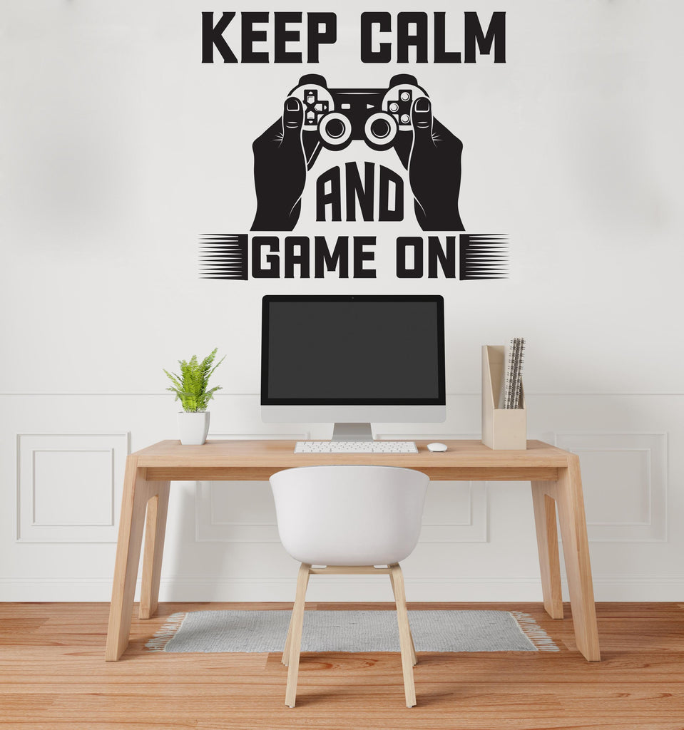 Gamer Zone wall decor, Gaming zone decals, Controller decal Video Game Wall Decals Joystick Gamer Kids Bedroom Vinyl Wall Art Stickers 406LU