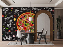 Load image into Gallery viewer, Pizza Restaurant Wall Graphics Peel and Stick Wallpaper Italian Restaurant Self Adhesive Removable Fabric Restaurant Mural 454RS