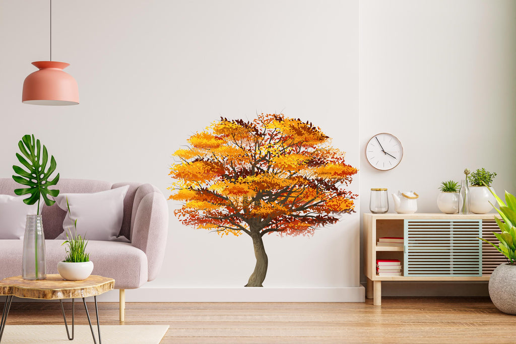 Autumn Tree Wall Art Decal, Tree wall Decal Sticker Decor, Living Room Decor, Baby Nursery Decals Tree Decal Home Wall Decor Vinyl 429LU