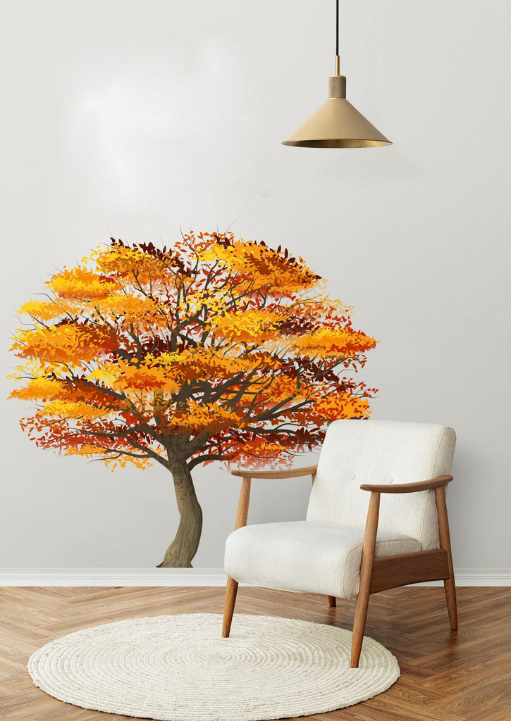 Autumn Tree Wall Art Decal, Tree wall Decal Sticker Decor, Living Room Decor, Baby Nursery Decals Tree Decal Home Wall Decor Vinyl 429LU