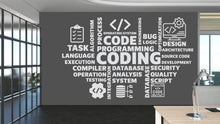 Load image into Gallery viewer, Coding Word Cloud Vinyl Wall Decal, Technology Office Decor