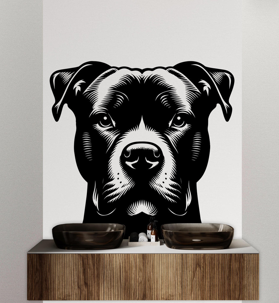 Pitbull Dog wall decal Dog decor Dog kids Dog wall art Decal Dog Lover Animals Dog Wall Bathroom Wall Decals Stickers Vinyl 083DE