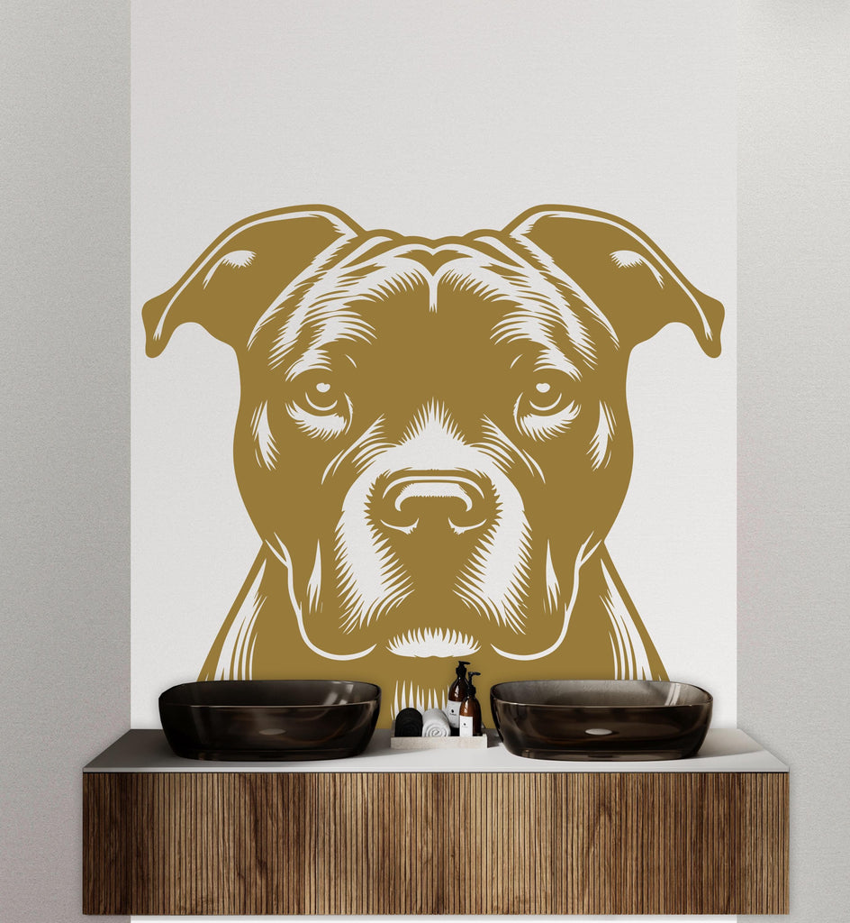 Pitbull Dog wall decal Dog decor Dog kids Dog wall art Decal Dog Lover Animals Dog Wall Bathroom Wall Decals Stickers Vinyl 084DE