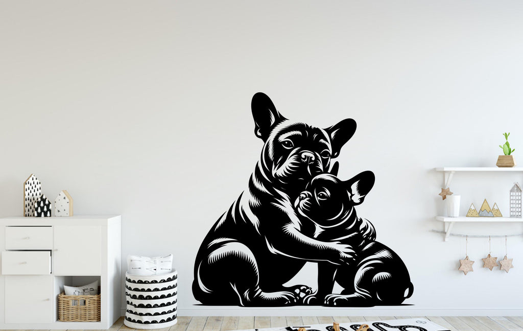 Cuddle Dog wall decal Dog decor Dog kids Dog wall art Decal Dog Lover Animals Dog Wall Bathroom Wall Decals Stickers Vinyl 086DE
