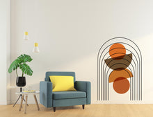 Load image into Gallery viewer, Rainbow Full Arch, Mid Century Modern Boho Full Arch Wall Decals Modern Wall Stickers, Nursery Decor, Headboard Wall Art, Home Decor 436LU
