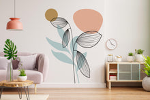 Load image into Gallery viewer, Flowers Boho Decor, Mid Century Modern Boho Decoration Wall Decals Modern Wall Stickers, Nursery Decor, Headboard Wall Art, Home Decor 437LU