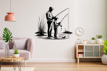 Load image into Gallery viewer, Father and Son Fishing Wall Decal Sticker Fishing Kids Father Day Fishing Gift Wall Art Dad and Kids Home Decor Nursery Decor Dad Gift 439LU