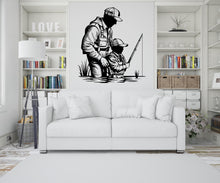 Load image into Gallery viewer, Father and Son Fishing Wall Decal Sticker Fishing Kids Father Day Fishing Gift Wall Art Dad and Kids Home Decor Nursery Decor Dad Gift 440LU