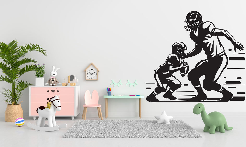 Father Son Football Wall Decor, American Football Wall Decal Sport Vinyl, Football Stickers, Boys Room Wall Stickers, Kids Room Decor 442LU