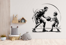 Load image into Gallery viewer, Basketball Dad with his Son Wall Decal Family Joy Sport Wall Decal Kids Decal Father Son Gifts wall Vinyl Wall Sticker for Boys Room 444LU