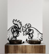 Load image into Gallery viewer, Chicken wall decal Rooster decor Farm life kids Chicken wall art Decal Rooster Lover Animals wall decal Wall Bathroom Decals Stickers 097DE