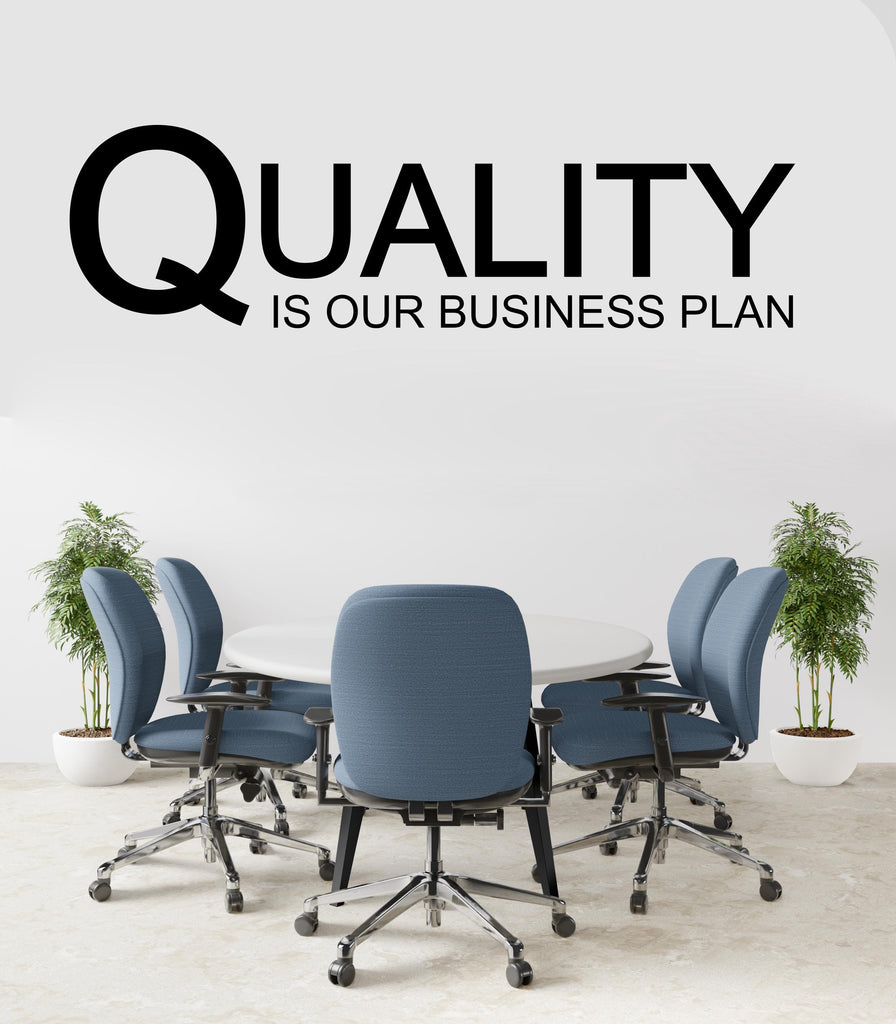Quality is our Business Plan Quote Decal for Office, Motivational Inspirational Teamwork Wall Decal Sticker Decor for Office 447LU