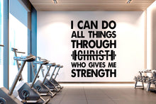 Load image into Gallery viewer, With Gods all things are Possible Afro American Fitness Wall Decal Afro Girl Workout Wall Decal Gym Wall Decor Motivational Wall Decal 468RS