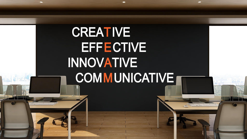 Team Quote Decal for Office, Creative Motivational Inspirational Teamwork Innovative Effective Wall Decal Sticker Decor for Office 448LU