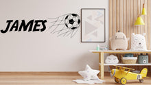 Load image into Gallery viewer, Soccer Name Wall Decor, Football Wall Decal Sport Vinyl, Football stickers, Boys Passion, Goal Wall Art, Wall Stickers, Kids Room 455LU