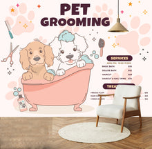 Load image into Gallery viewer, Pet Grooming Wall Graphics Peel and Stick Dog Cat Wallpaper Dog Grooming Self Adhesive Removable Pet Shop Veterinary Clinic Mural 472RS