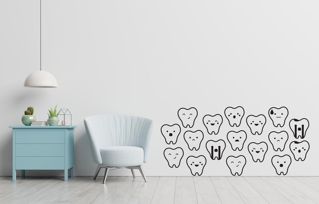 Dental Care Wall Decal Teeth Wall Decal Teeth Wall Sticker Dental Wall Decal Dental Wall Art Window Wall Sticker Dentist Office Decor 456LU