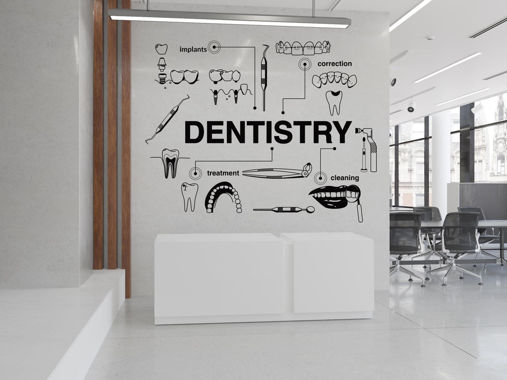 Dentistry Wall Decor Dental Care Wall Decal Teeth Wall Decal Teeth Wall Sticker Dental Wall Decal Dental Wall Art Window Wall Sticker 457LU