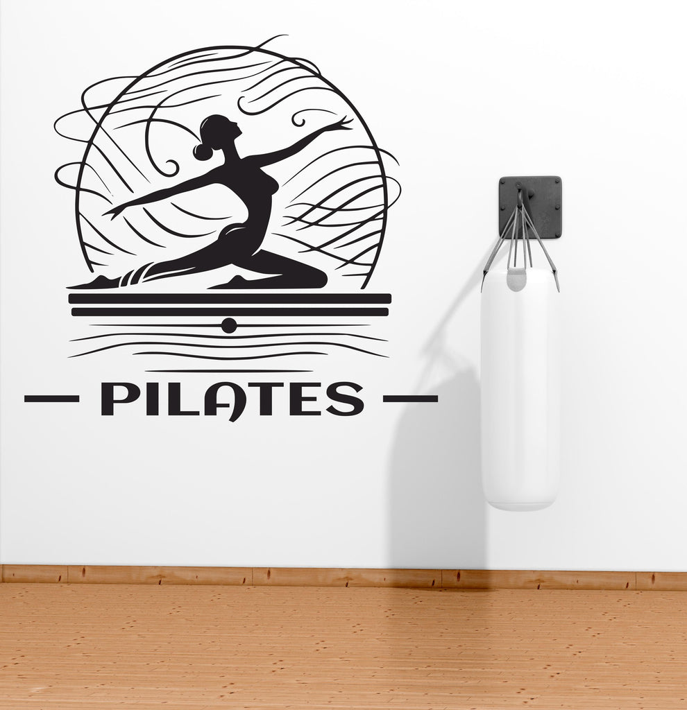 Pilates Wall Decal Pilates Wall Sticker Yoga Wall Art Pilates Wall Decor Gym Wall Decal Gym Wall Sticker Gym Wall Art Meditation Decal 458LU