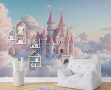 Load image into Gallery viewer, Princess Castle Wall Graphics Peel and Stick Girl room Wallpaper Nursery Self Adhesive Removable nursery wall decor Mural 474RS