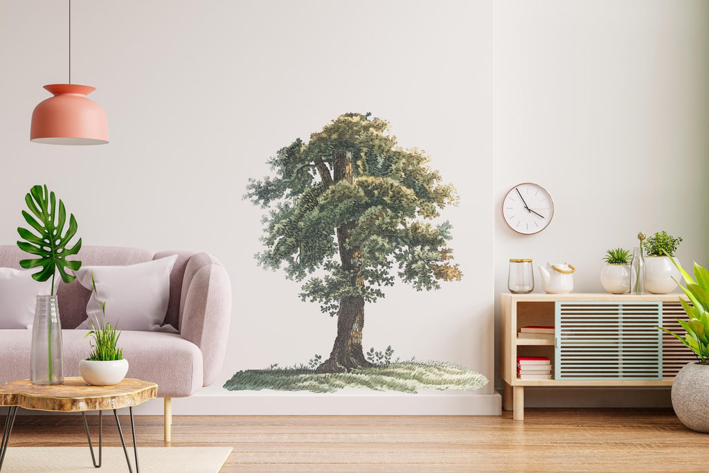 Vintage Tree Wall Art Decal, Tree wall Decal Sticker Decor, Living Room Decor, Baby Nursery Decals Tree Decal Home Wall Decor Vinyl 424LU