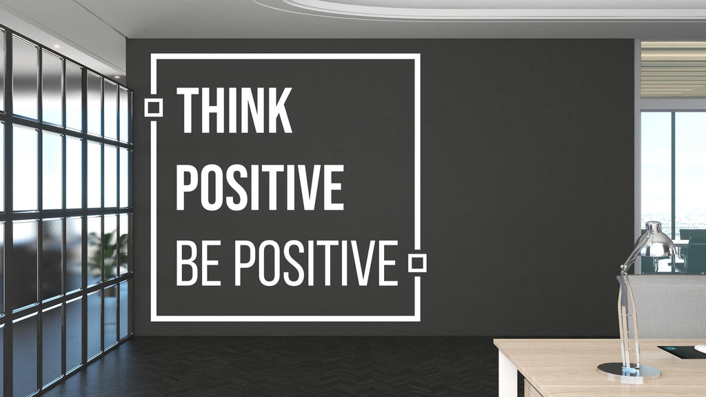 Think Positive Be Positive Quote Decal for Office Employee, Motivational Inspirational Teamwork Wall Decal Sticker Decor for Office 460LU