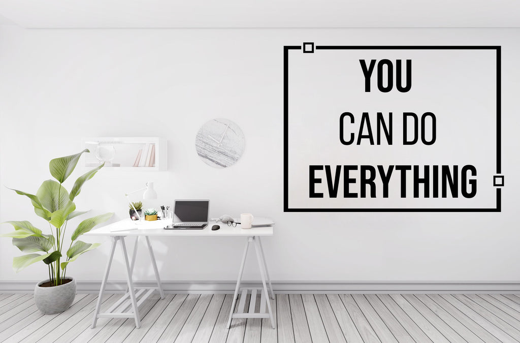 You can do everything Work Quote Decal for Office Employee, Motivational Inspirational Teamwork Wall Decal Sticker Decor for Office 462LU
