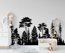 Load image into Gallery viewer, Woodland Wonderland : Forest Pine Tree Watercolor Wall Decal, Pine Tree Wall Sticker, Forest Wall Decal, Woodland Decal Nature Nursery 425LU