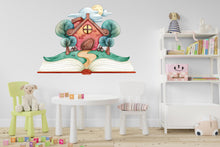 Load image into Gallery viewer, Library Book Fairytale House Tree Wall Art Decal, Library Wall Decal, Education Decals, Kids Room, Reading room, Nurseries, Kids Gifts 427LU