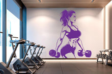 Load image into Gallery viewer, Gym Wall Decal Afro Girl Power fitness Quote Decor Workout Art Vinyl Gym Wall Stickers Bedroom Gym Workout Girl Motivation Crossfit 493RS