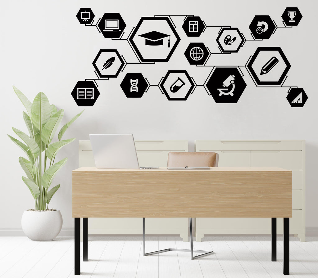 Education Science Technology Engineering Arts Math Wall Decal, Stem wall decal for school, Kids room Decor, steam wall decor classroom 468LU