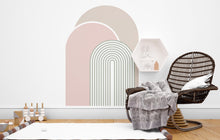 Load image into Gallery viewer, Boho Wall Decal, Living Room Decoration, Bed Arch Sticker, Hedboard Wall Decal, Arch Wall Decal, Arch Wall Decal Sticker, Wall Decal 496RS