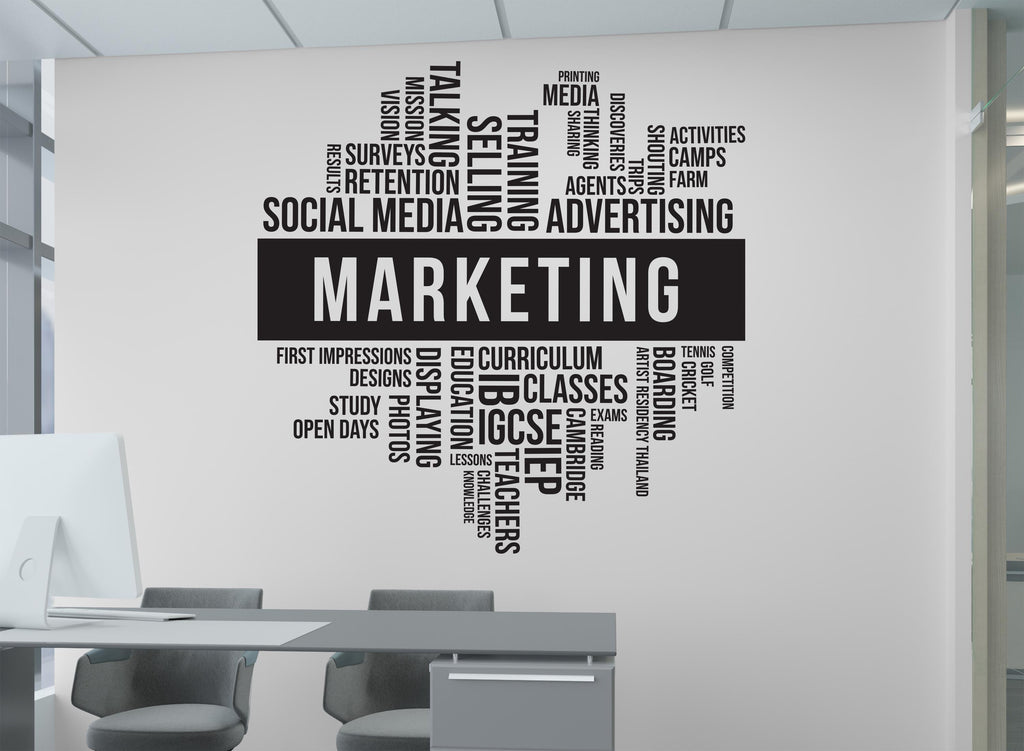Marketing Wall Decal, Marketing Office Wall Decal, Marketing Office Wall Decor, Office Decals, Office Wall Art, Office Art 470LU