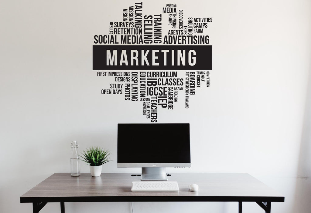 Marketing Wall Decal, Marketing Office Wall Decal, Marketing Office Wall Decor, Office Decals, Office Wall Art, Office Art 470LU