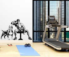 Load image into Gallery viewer, Man and Dog Muscle Gym Wall Decor Monster Body Fitness Wall Art Gym Wall Decals Wall Decal Crossfit Gifts Home Gym Wall Sticker Gym 433LU