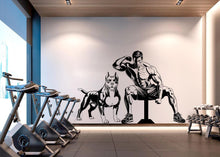 Load image into Gallery viewer, Man and Dog Muscle Gym Wall Decor Monster Body Fitness Wall Art Gym Wall Decals Wall Decal Crossfit Gifts Home Gym Wall Sticker Gym 433LU