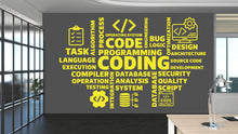Load image into Gallery viewer, Coding Word Cloud Vinyl Wall Decal, Technology Office Decor