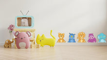 Load image into Gallery viewer, Cartoon Animals Set Wall Decal, Kids bedroom wall sticker, Animals Wall Decor Nursery Decals, Kids Wall Decals, Children's Room Decor 475LU