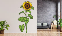 Load image into Gallery viewer, Sunflower wall vinyl sticker decal, Plants wall decoration, Flower plant wall decal, Living Room decor, Mural decoration 497RS